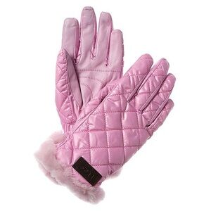 UGG Pink Quilted Tech Gloves with Shearling Cuffs
